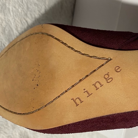 Nordstrom Hinge Billy Burgundy Suede Harness Booties Women’s Size 7.5M - Picture 13 of 13